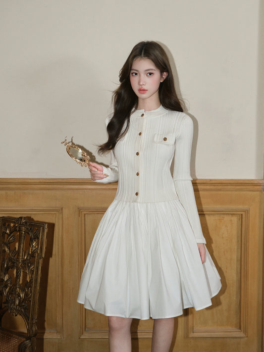 Aラインボリューム膝スカート