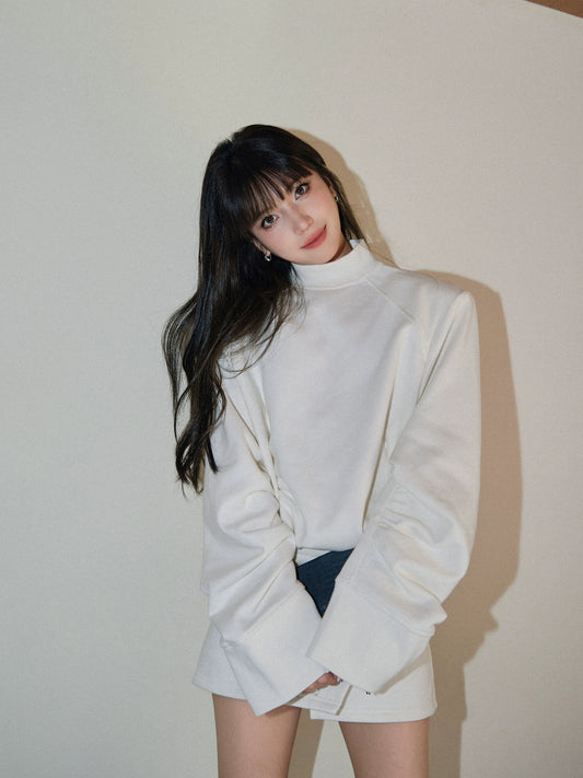 デザインハイカラールーズトップス / ハイウエストAラインミニスカート