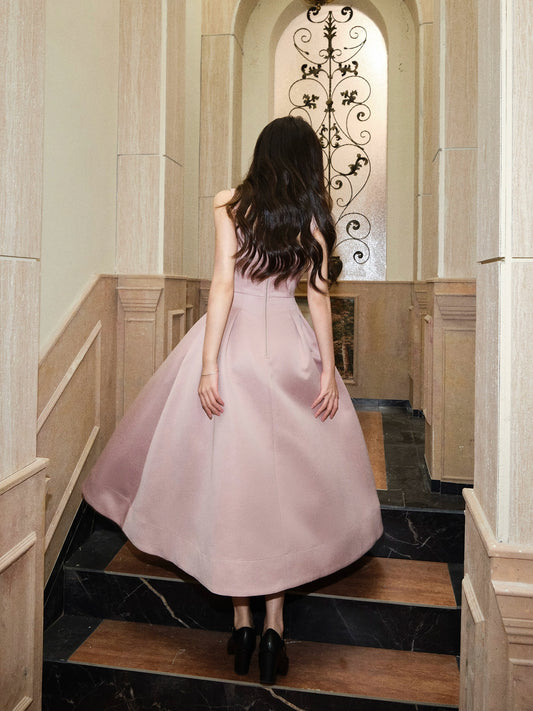 スクエアネックノースリーブドレス