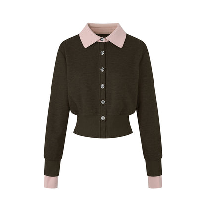 ラペルデザインニットカーディガン