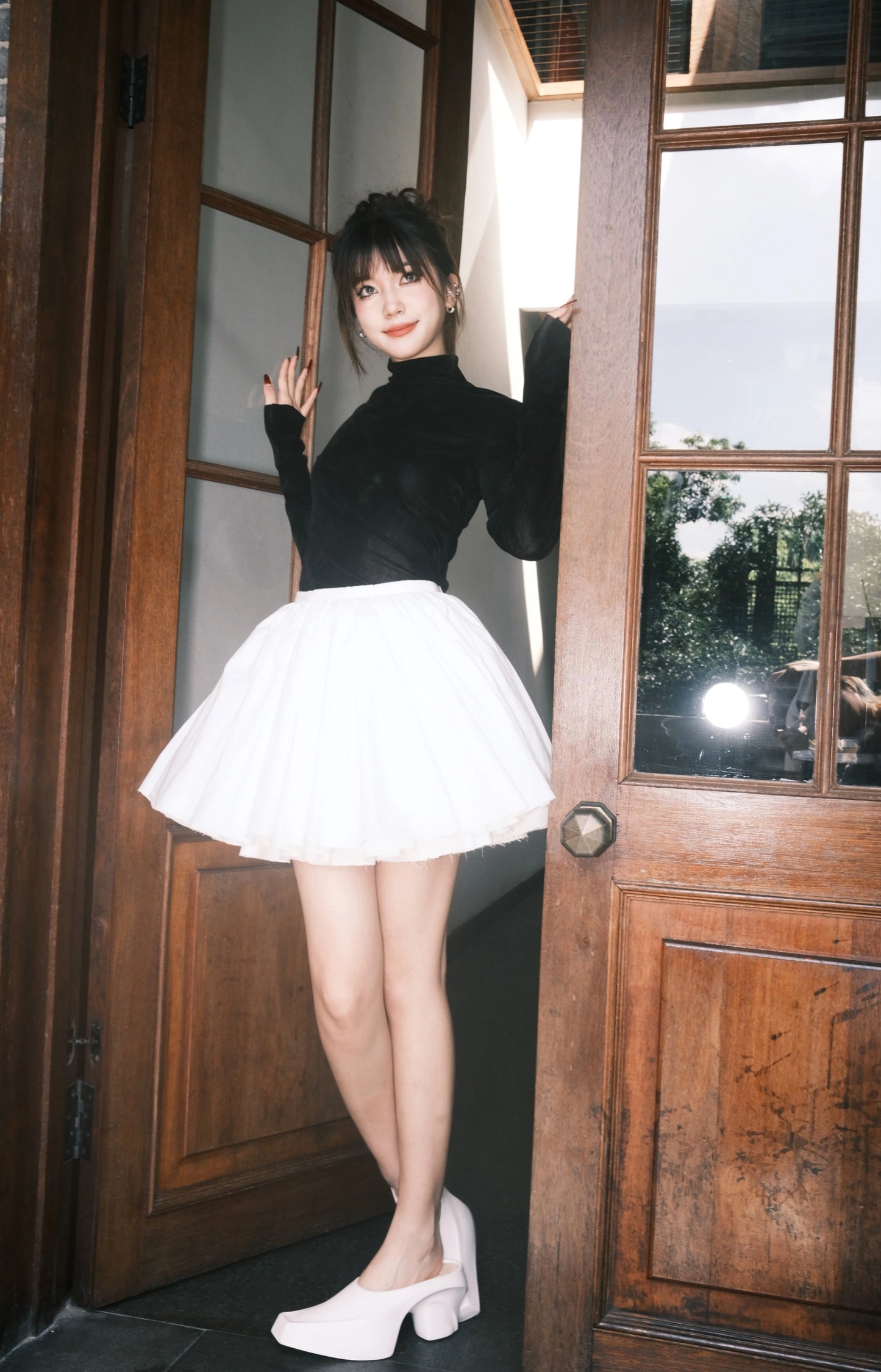 Aラインプリーツミニスカート