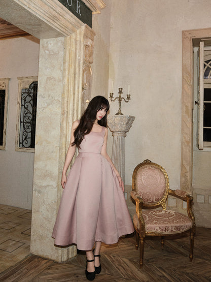 スクエアネックノースリーブドレス