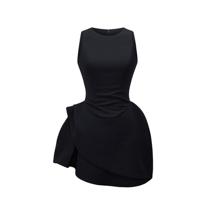 デザインカットミニ丈ドレス