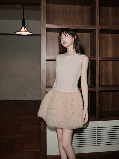 チュチュスカートミニ丈ドレス