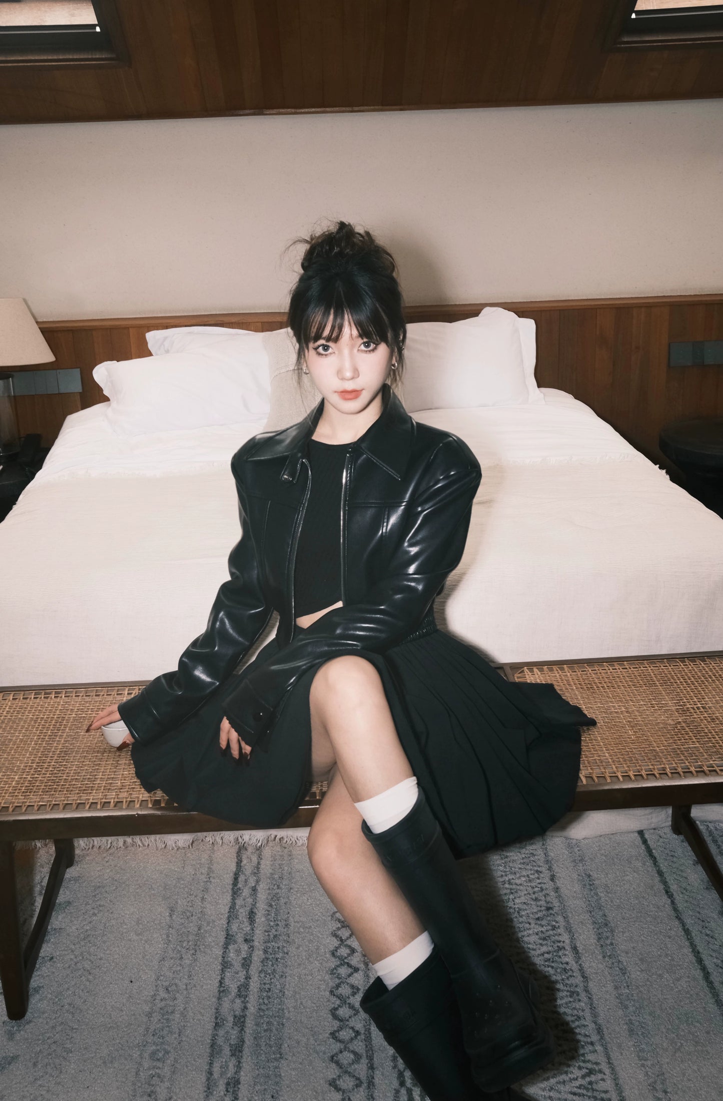 Aラインプリーツミニスカート