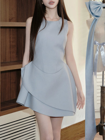 デザインカットミニ丈ドレス