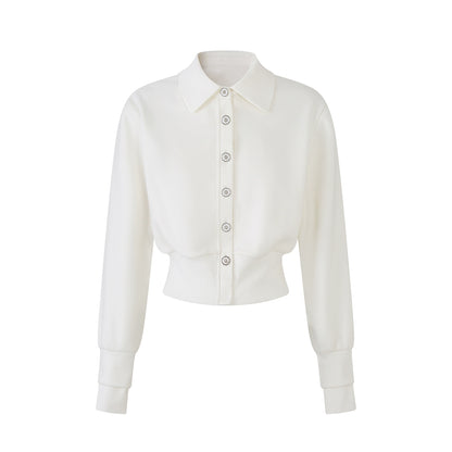 ラペルデザインニットカーディガン