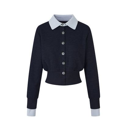 ラペルデザインニットカーディガン