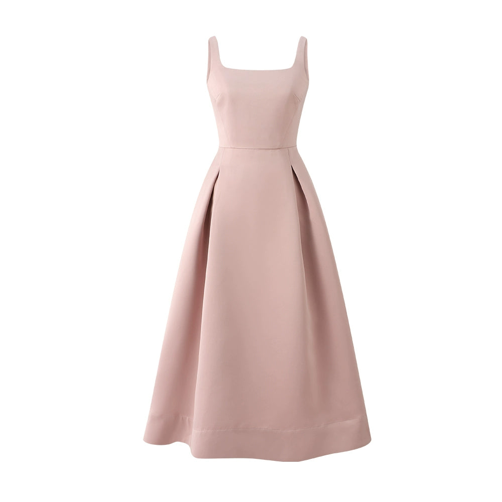 スクエアネックノースリーブドレス