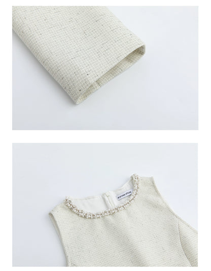 ショートジャケットスーツ・ミニ丈パールドレス