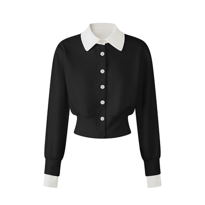 ラペルデザインニットカーディガン