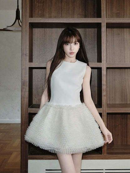 チュチュスカートミニ丈ドレス