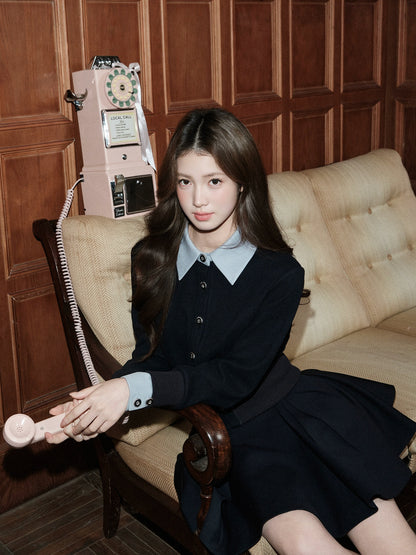 ラペルデザインニットカーディガン