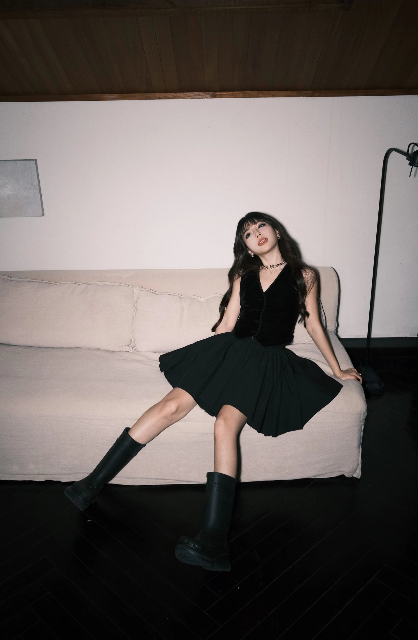 Aラインプリーツミニスカート