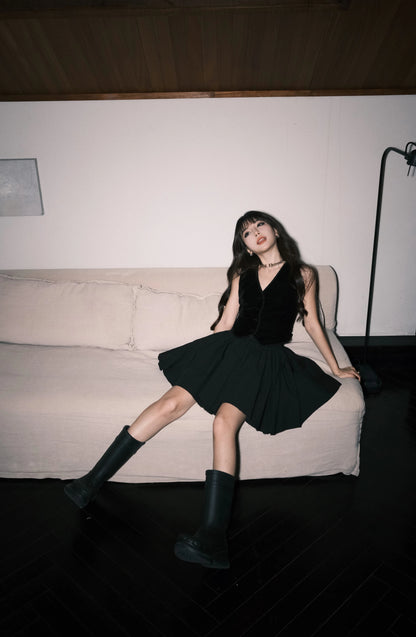 Aラインプリーツミニスカート