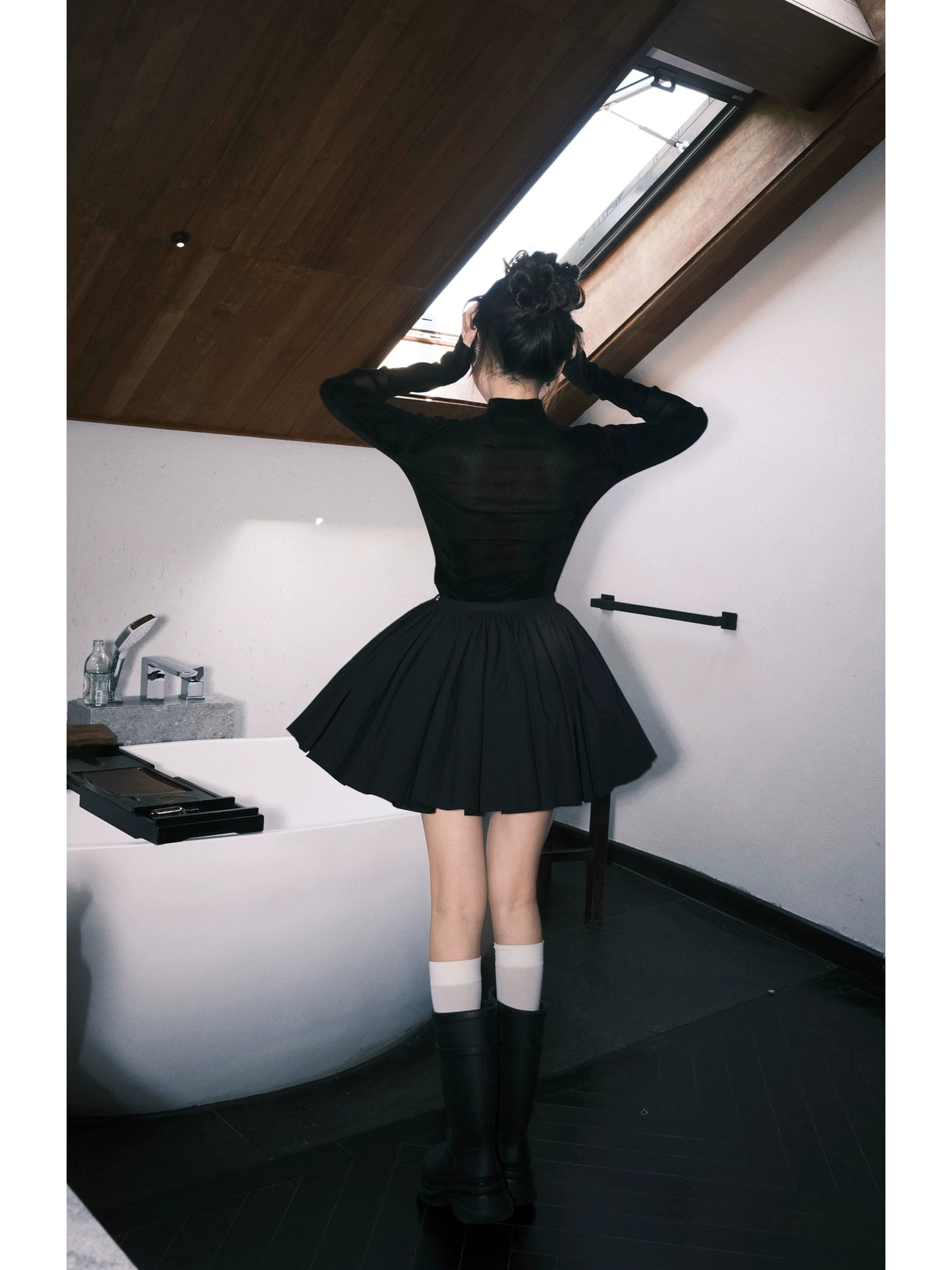 Aラインプリーツミニスカート