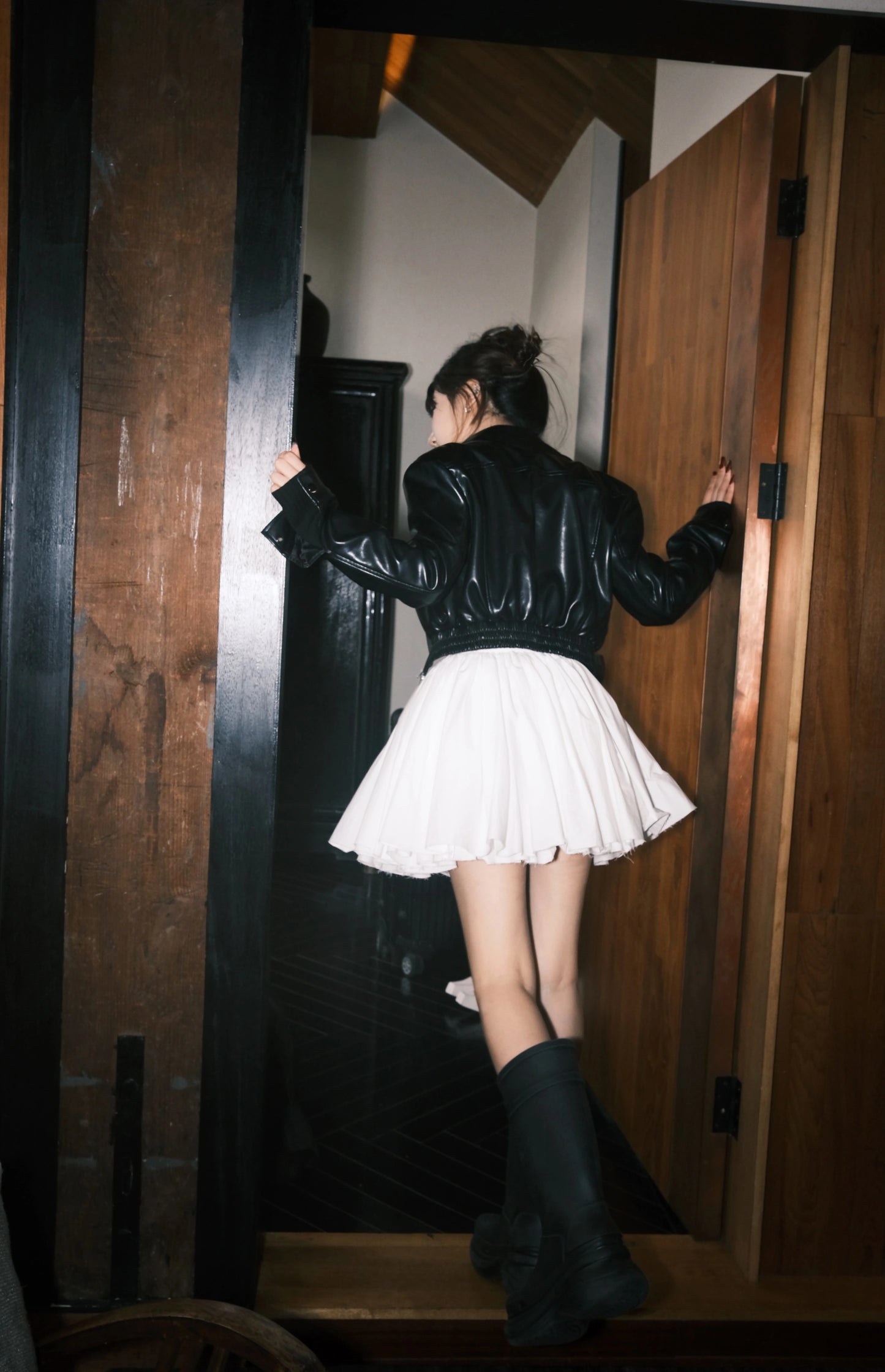 Aラインプリーツミニスカート