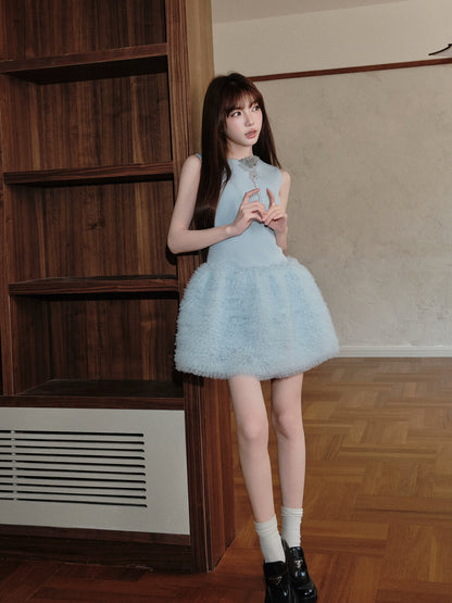 チュチュスカートミニ丈ドレス